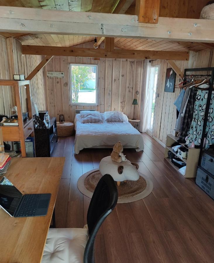 Maison Familiale En Bois Avec Piscine, Proche Du Bassin กูฌ็อง-เมสทราส ภายนอก รูปภาพ